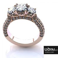 Помолвочное кольцо U10351 из красного золота, гладкое