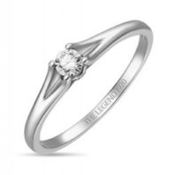 Помолвочное кольцо R01-SL06-015-G2-М13068 из белого золота, гладкое