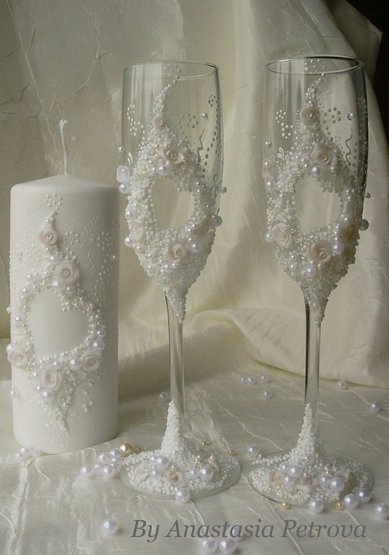 Бокалы о70157 - Свадебные аксессуары от Анастасии Петровой